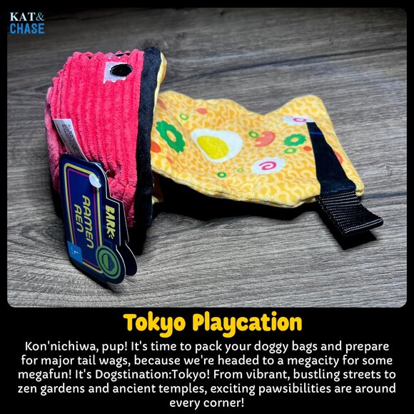 Bark Box Plush Ramen Themed Ramen Ren Dog Toy Crinkle & Squeaker L NWT - Picture 8 of 13